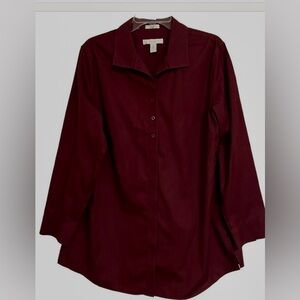 Chico’s size 3 no iron burgundy blouse